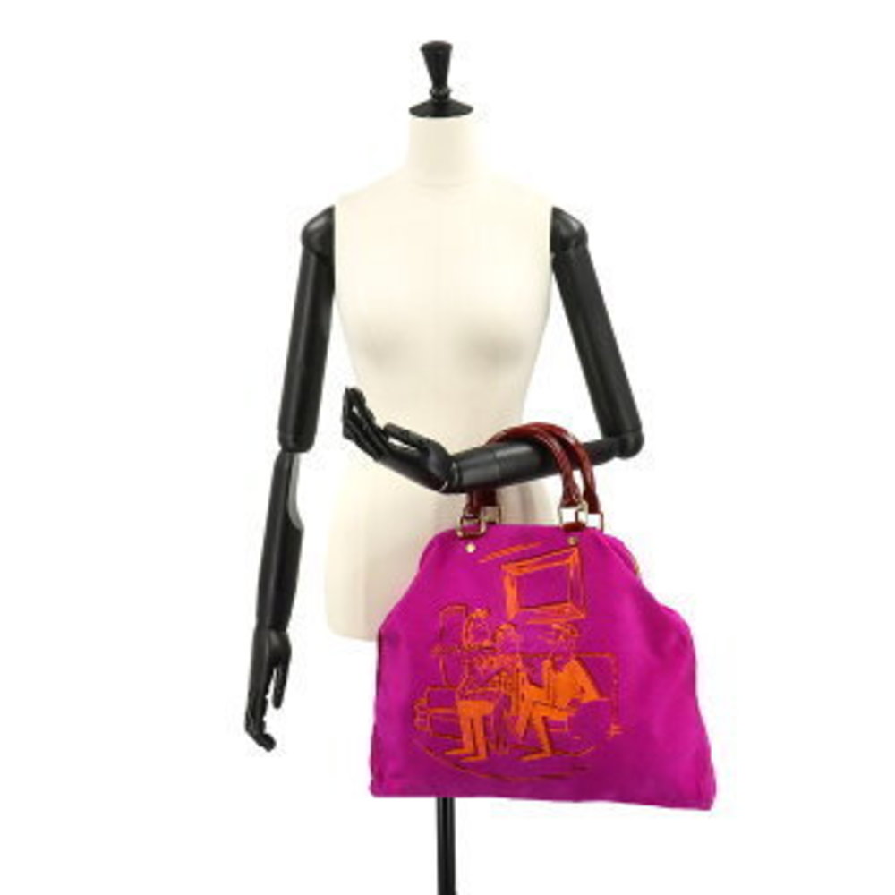 LOUIS VUITTON Cartoon Firebird Handbag Pony Leather Pink
